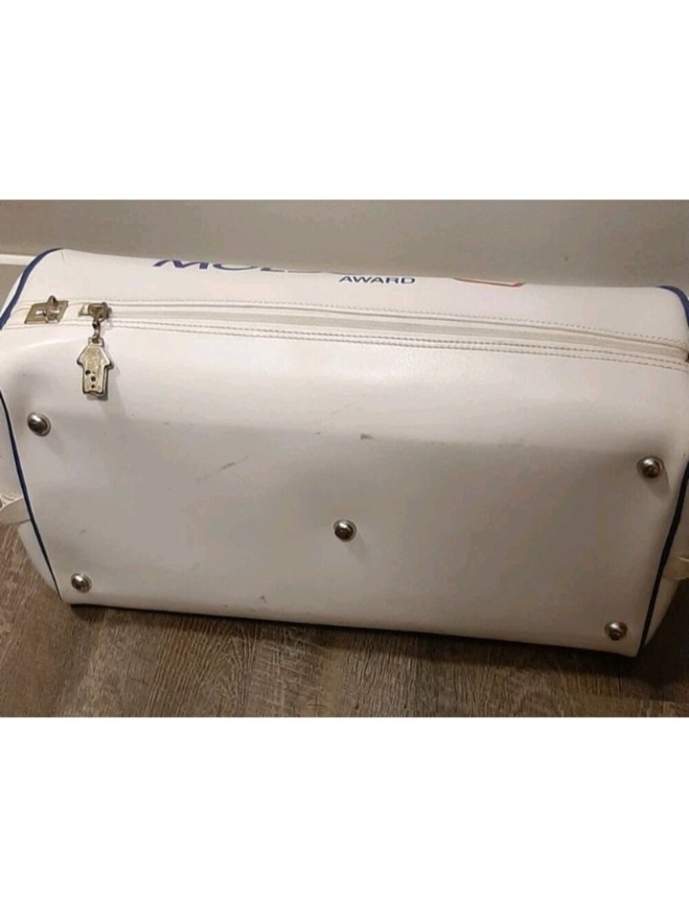 Vtg RARE 80's Molson Vinyl International Travelware Gym Sports Duffle Bag Lock - Picture 8 of 16
